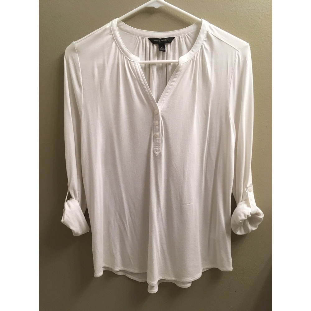 Banana Republic Long Sleeve White Blouse Shirt